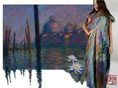 Felt Art By Kira Outembetova. ` Water Monet ` Dress