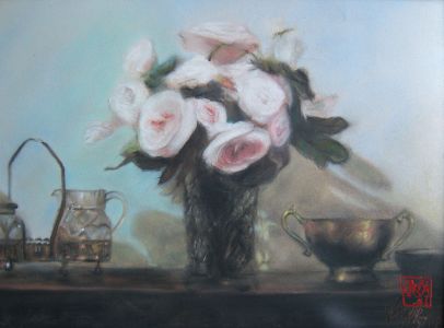 Pastel Still Life With Flowers By Kira Outembetova,